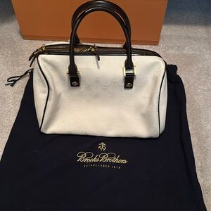 NWT Brooks Brothers Cream with Brown Leather